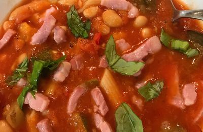 Soupe Tomate Haricots Blancs et Lardons au Thermomix