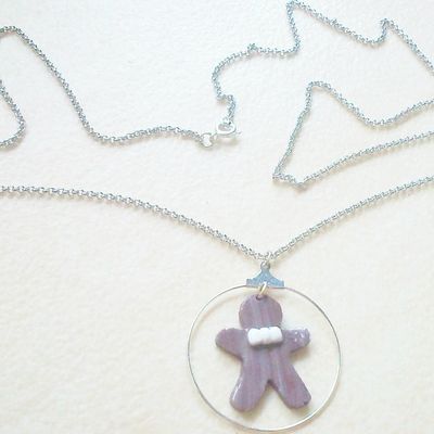 collier fimo "pain d'epice"