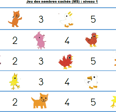 Jeu des nombres cachés