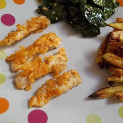 Poulet pané au chips et frites Weight Watchers