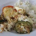 Idée Recette : Crumble courgette- tomate et poulet de la maman !