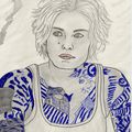 Dessin portrait de star américaine : Jaimie Alexander....Jane Doe dans la série Blindspot 