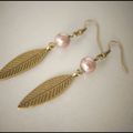 Boucles d'oreille feuille bronze