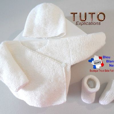 Patron à tricoter FACILE - Ensemble tricot bébé - cadeau de naissance - PDF