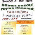 L'Association Sport et Culture pour Tous organise une soirée créole avec repas dansant le samedi 21 mai 2022