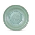 A Longquan celadon 'qilin' dish, Yuan dynasty (1279-1368)