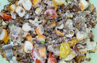 Salade de lentilles ambiance mer