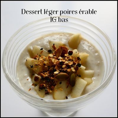 Dessert léger poires érable (IG bas)