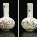 A very fine small famille rose-enamelled glass bottle. Early 20th century, attributed to Ye Bengqi