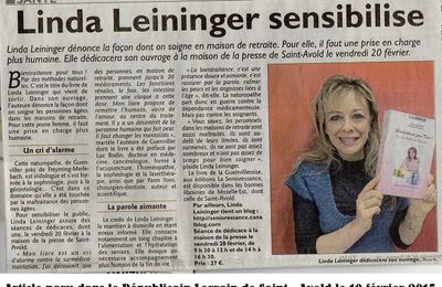 Linda Leininger sensibilise 