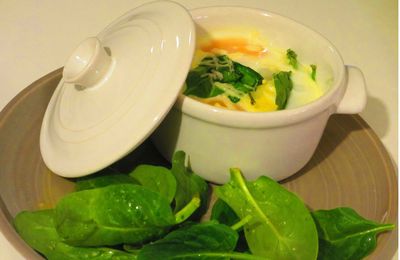 Oeufs cocotte aux épinards et au comté