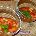 Minestrone de fruits,jus parfumé au basilic