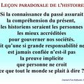 LECON PARADOXALE D'HISTOIRE