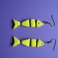 Boucles d'oreilles : poissons jaunes