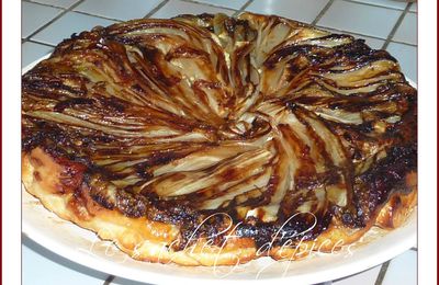 Tarte tatin aux endives et crottins de Chavignol