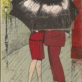 Une carte postale système : les amoureux sous leur parapluie !