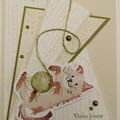 Carte Chat et pelote de laine
