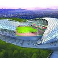 Les travaux préparatoires en cours pour la construction du Stade de Japoma
