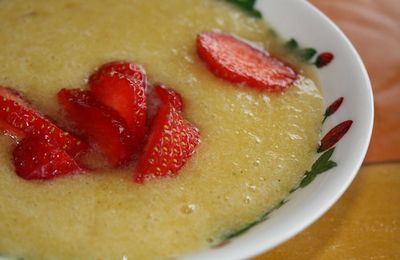 Gaspacho d'Ananas aux Fraises.