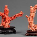 Statuettes en corail. Chine