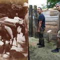 Ces dalles qui pèsent pas moins de 60 kg chacune étaient transportées à dos de mulet pendant la première guerre mondiale. 