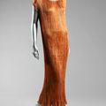 A Mariano Fortuny copper silk Delphos gown, circa 1920-30