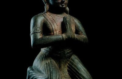Figure of a donor, identified by inscription as Harinar Siha, Nepal. Dated Samvat 832, 1713 CE