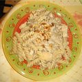 Pâtes au poulet et champignons frais sauce crèmée au vinaigre balsamique 
