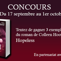 {CONCOURS ANNIVERSAIRE 3}: Hopeless de Colleen Hoover