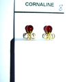 BOUCLE OREILLE PUCE CORNALINE 8 D.4mm - POUR OREILLE PERCEE 