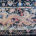 Silk Embroidered Green Velvet Panel. China, Wanli (1573-1619)