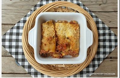 Cannellonis maison courgettes bolognaise