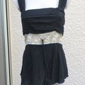 Tunique Bretelles Noire Et Ecru Style Grec Taille 1