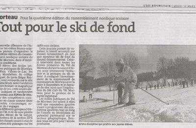 Vu dans la presse : Tout pour le ski de fond (ER du 14/03/2016)