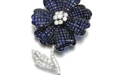 Sapphire and diamond brooch, Aletto Brothers