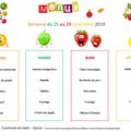 Menus du restaurant scolaire du 25 novembre au 20 décembre 2019