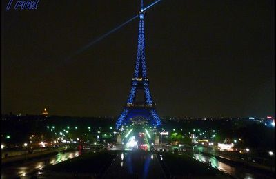 Eiffel Tower, Blue Night & Rain.