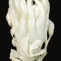 Pale Celadon Jade 'Buddha's hand Vase. Qing dynasty, 18th century