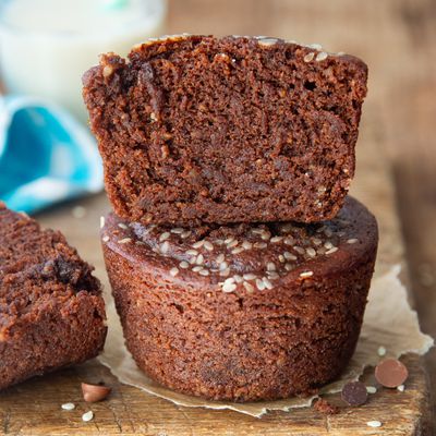 Muffins {chocolat & sésame} #vegan #vapeurdouce