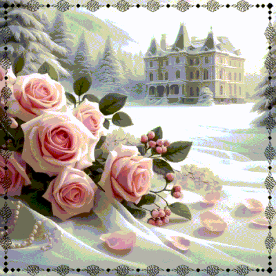 GIF : ROSES EN HIVER