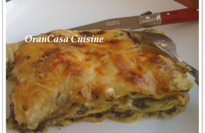 Lasagnes aux épinards et duo de poisson