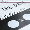 Save the date à gratter noir et blanc