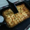 Gratin de ravioles au saumon fumé et à la courgette