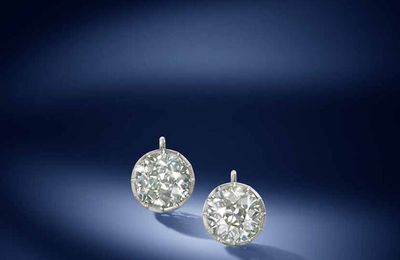 A pair of diamond earrings