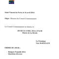 REUNION DU CONSEIL COMMUNAUTAIRE DU 24 AVRIL 2014