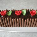 Gâteau Jardinière de roses au chocolat