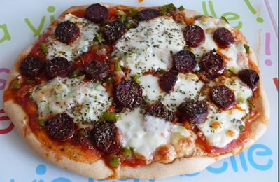 Pizza poivrons-chorizo