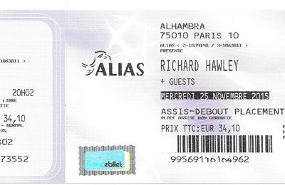 Richard Hawley - Mercredi 25 Novembre 2015 - Alhambra (Paris)