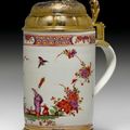 Chinoiserie tankard with silver-gilt mount, Meissen, ca. 1725-1730