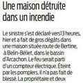 Incendie d'habitation